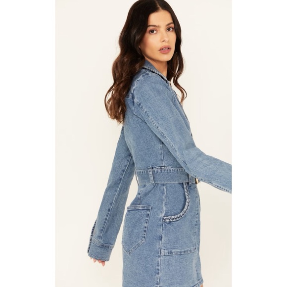 SHOW ME YOUR MUMU WOMEN'S OUTLAW MEDIUM WASH DENIM MINI DRESS Size XL - Picture 2 of 8